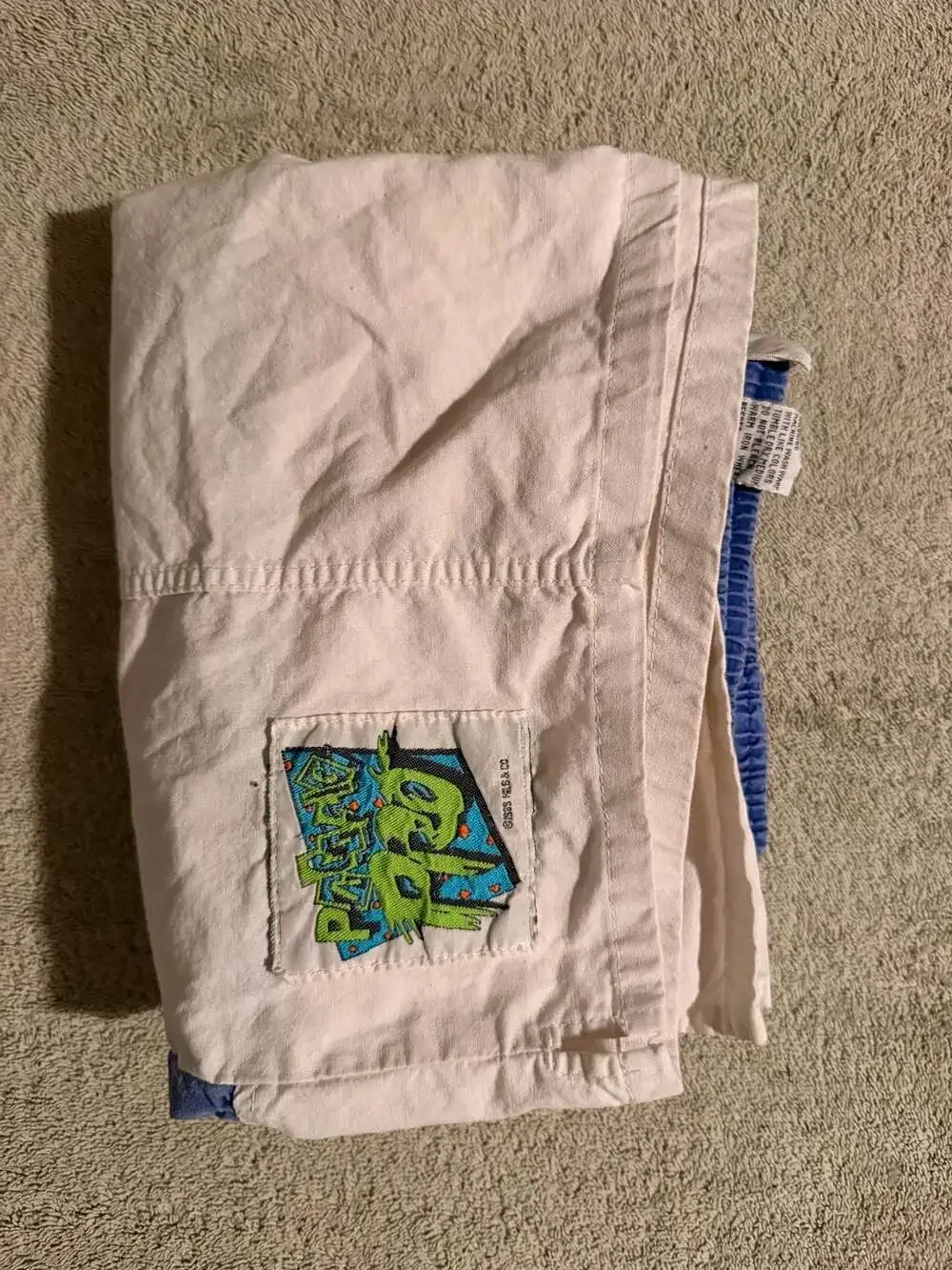 Pacific Sunwear Swim Shorts Size L (36-38) White Orange Blue 1990s Vintage